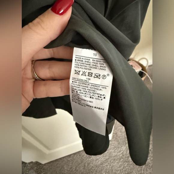 Banana Republic Olive Vegan Leather Wrap Dress - Picture 5 of 9